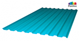 Профилированный монолитный поликарбонат МП-20 (У) бирюза PLASTILUX 1150х2000мм, волна 137,5/18мм, фото 4