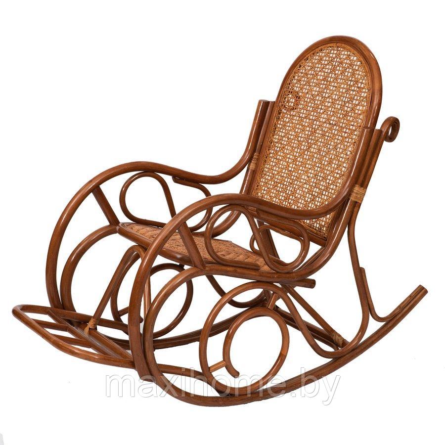 Кресло-качалка из ротанга 05/10B с подножкой Коньяк