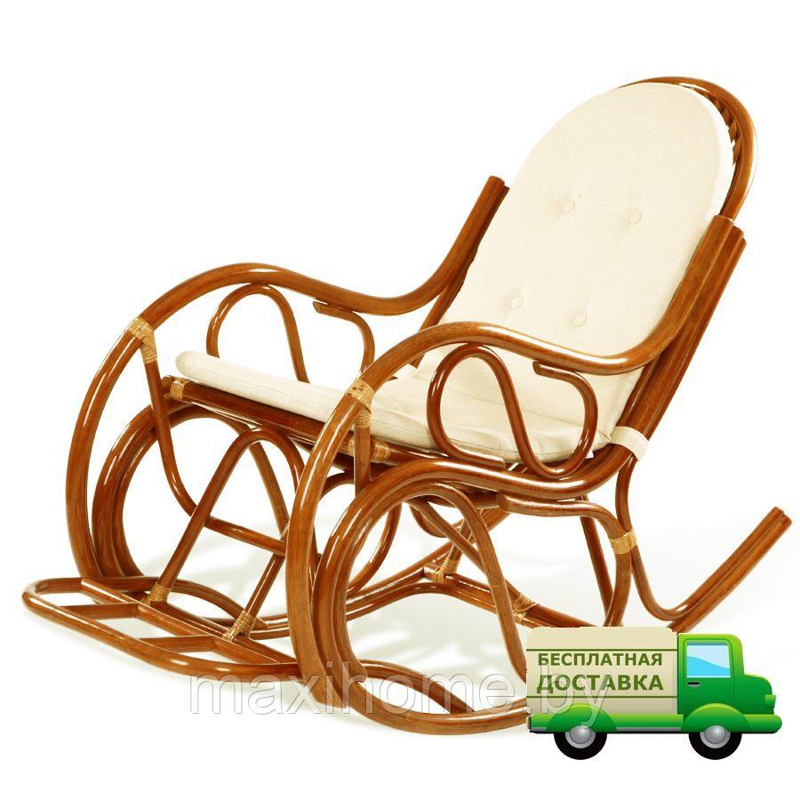 Кресло-качалка из ротанга VIENNA 05/04 с подушкой Коньяк - фото 1 - id-p95353070