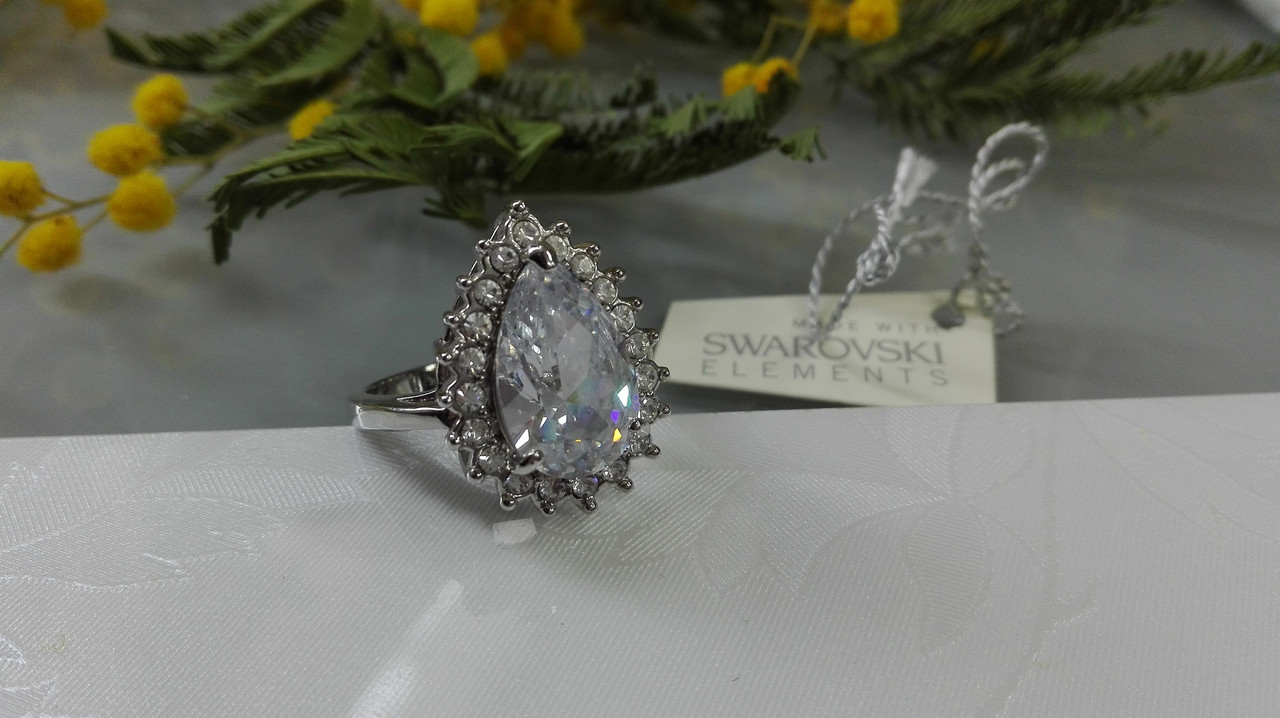 Кольцо в серебре с кристаллами Swarovski - фото 2 - id-p95357101