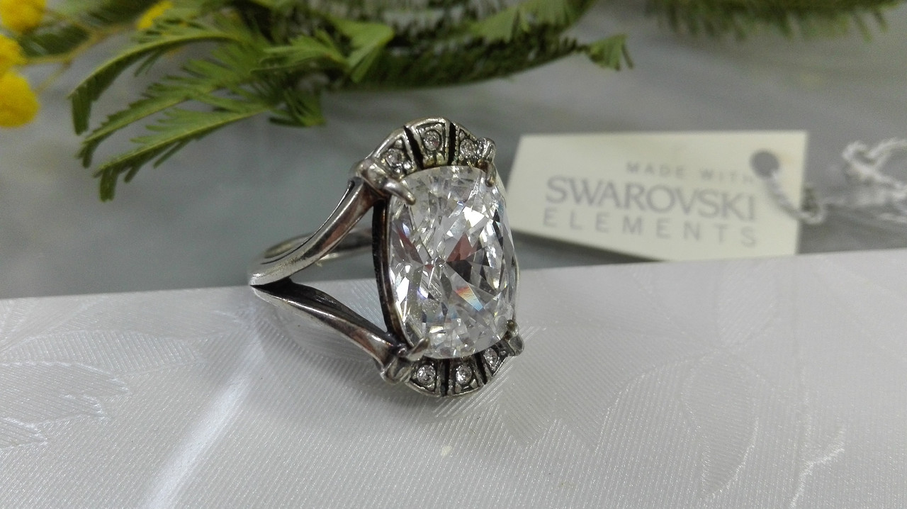 Перстень в серебре с кристаллами Swarovski - фото 2 - id-p95360053