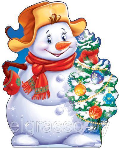Плакат вырубной "С Новым Годом Снеговик". А3, ТЦ СФЕРА - фото 1 - id-p95366005