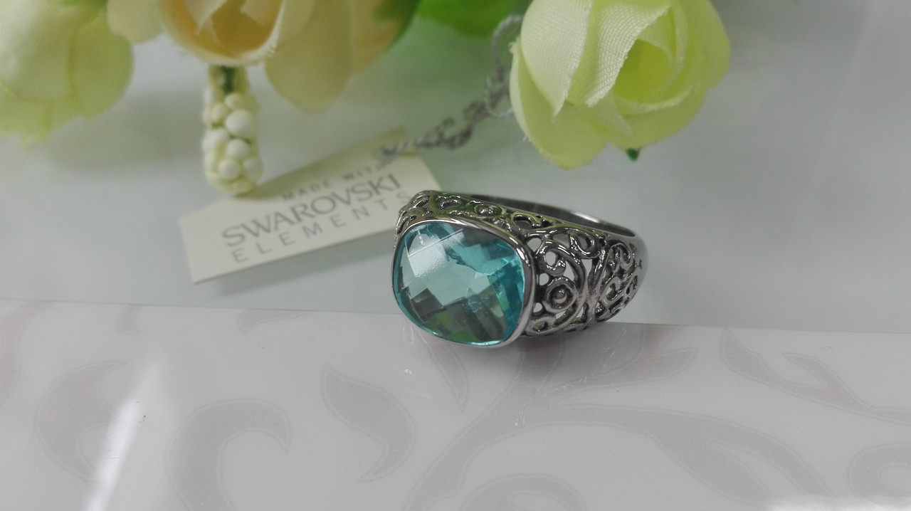 Кольцо в серебре с кристаллами Swarovski - фото 1 - id-p95366285