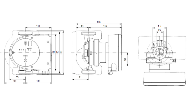 Циркуляционный насос Grundfos MAGNA1 25-80, 220 В, фото 2