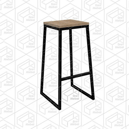 Каркас барного табурета из металла Лофт Loft. Мебельный каркас №12, фото 2