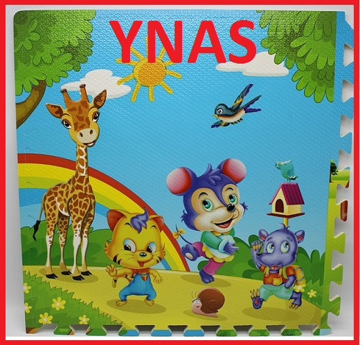 Коврик-пазл детский игровой напольный различные расцветки, 4 больших элемента пазла 60 x 60 см