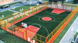 Цветное безшовное резиновое плиточное покрытие для укладки на грунт