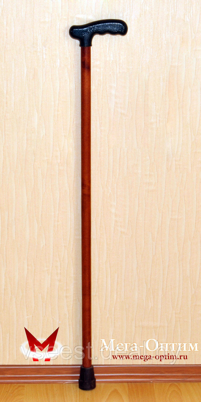 Трость деревянная с пластмассовой ручкой - фото 4 - id-p95369061