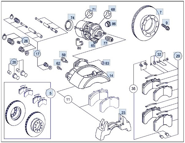 Тормозные Колодки Ман, Скания, Даф, МБ Актрос, Ивеко/Daf, Scania, Man, Iveco, Actros и прицепы Sampa Турция - фото 3 - id-p95369155