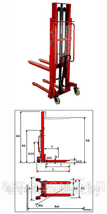 Ручной штабелер SDA 1025 - фото 2 - id-p3834121