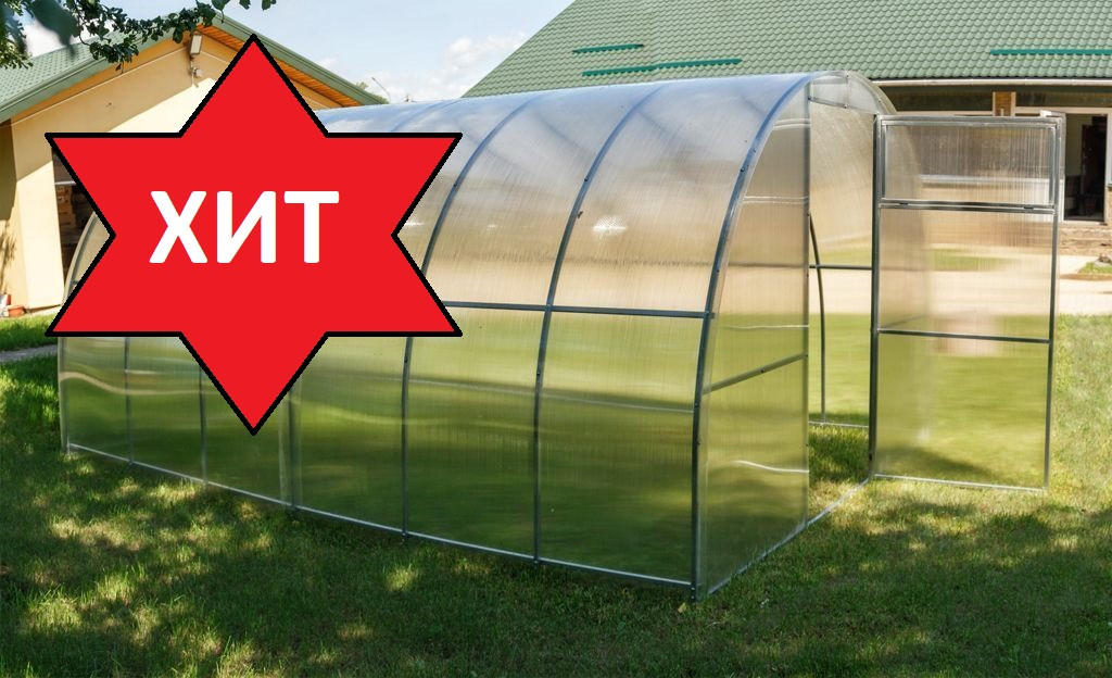 Теплица из поликарбоната Сибирская 20-1. Длина 4/6/8/10 метров
