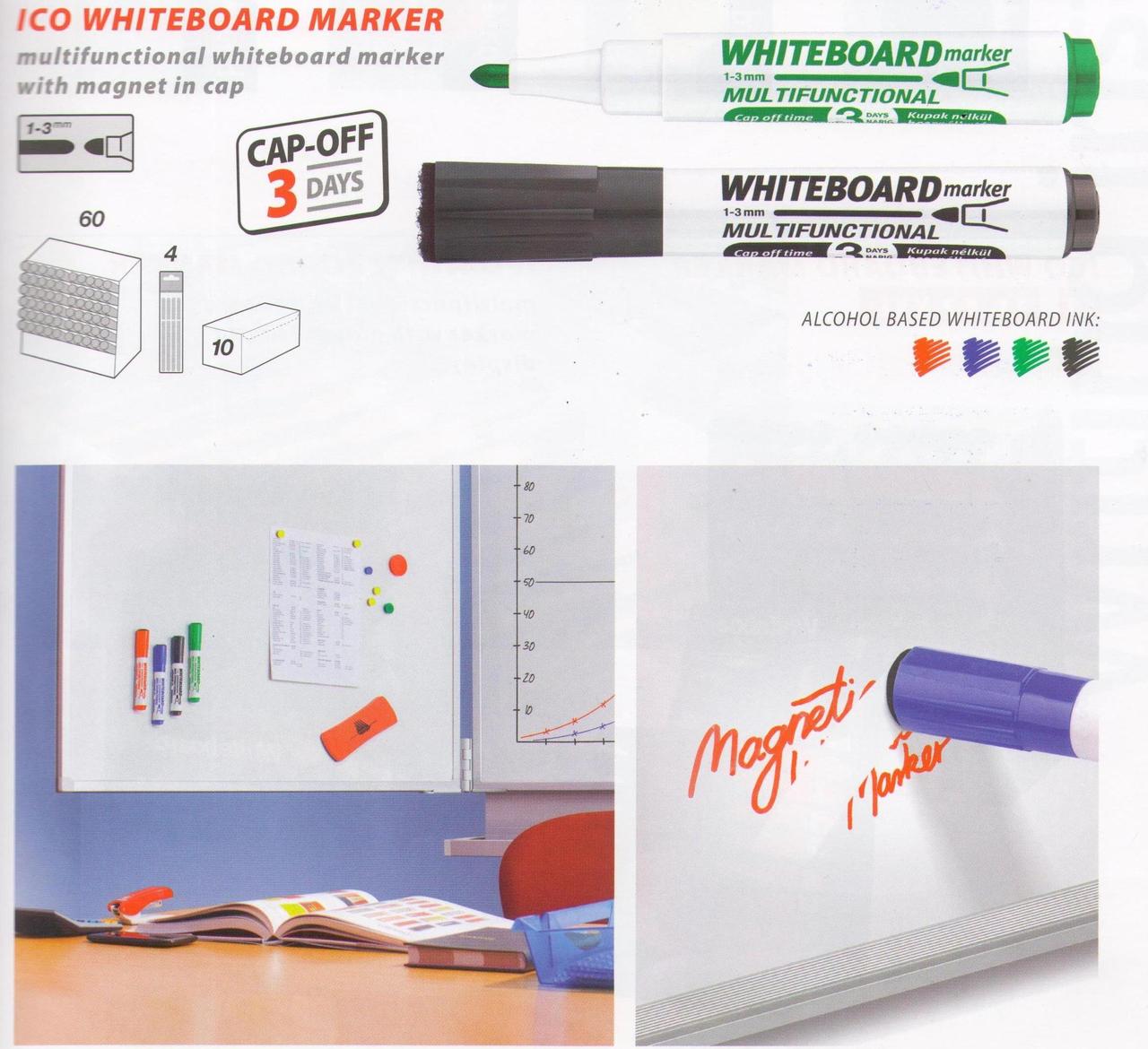 Набор магнитных маркеров для доски 4 цвета ICO - фото 1 - id-p95396487