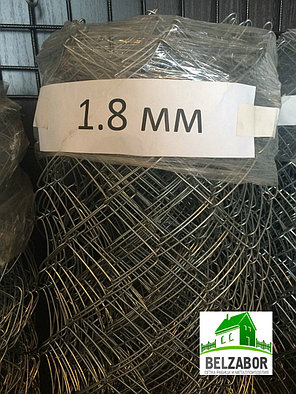 Сетка рабица оцинкованная 2*10 м. Яч 50*50 Проволока 1.8 мм, фото 2