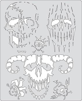 Трафарет черепа CURSE OF SKULL - EVIL HORDE by CRAIG FRASER, США