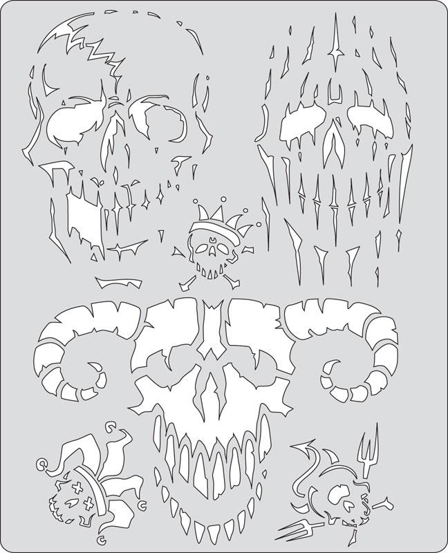 Трафарет черепа CURSE OF SKULL - EVIL HORDE by CRAIG FRASER, США - фото 2 - id-p95400931