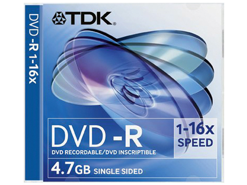 Диск DVD-R 4,7Gb TDK 16x Slim - фото 1 - id-p95396697