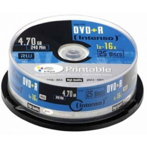 Диск DVD-R 4,7Gb Intenso 16x Cake box ( 25 дисков) - фото 1 - id-p95396737