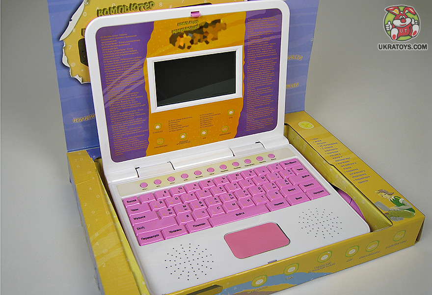 Детский обучающий компьютер розовый 120 функций, наушники +диск - фото 2 - id-p58748858