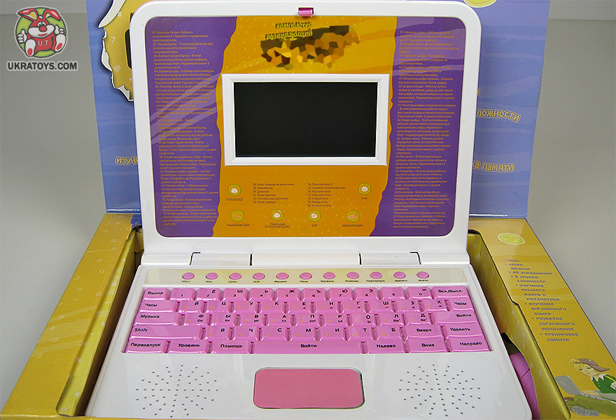 Детский обучающий компьютер розовый 120 функций, наушники +диск - фото 4 - id-p58748858