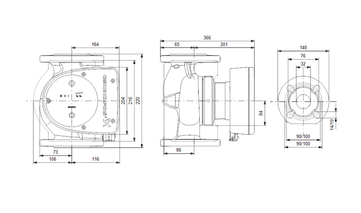 Циркуляционный насос Grundfos MAGNA1 32-120 F, 220 В, фото 2