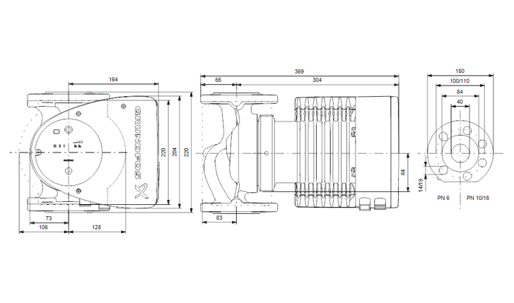 Циркуляционный насос Grundfos MAGNA1 40-80 F, 220 В, фото 2