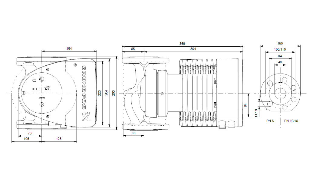 Циркуляционный насос Grundfos MAGNA1 40-120 F, 220 В - фото 2 - id-p95451268