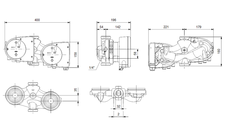 Циркуляционный насос Grundfos MAGNA1 D 32-100, 220 В, фото 2