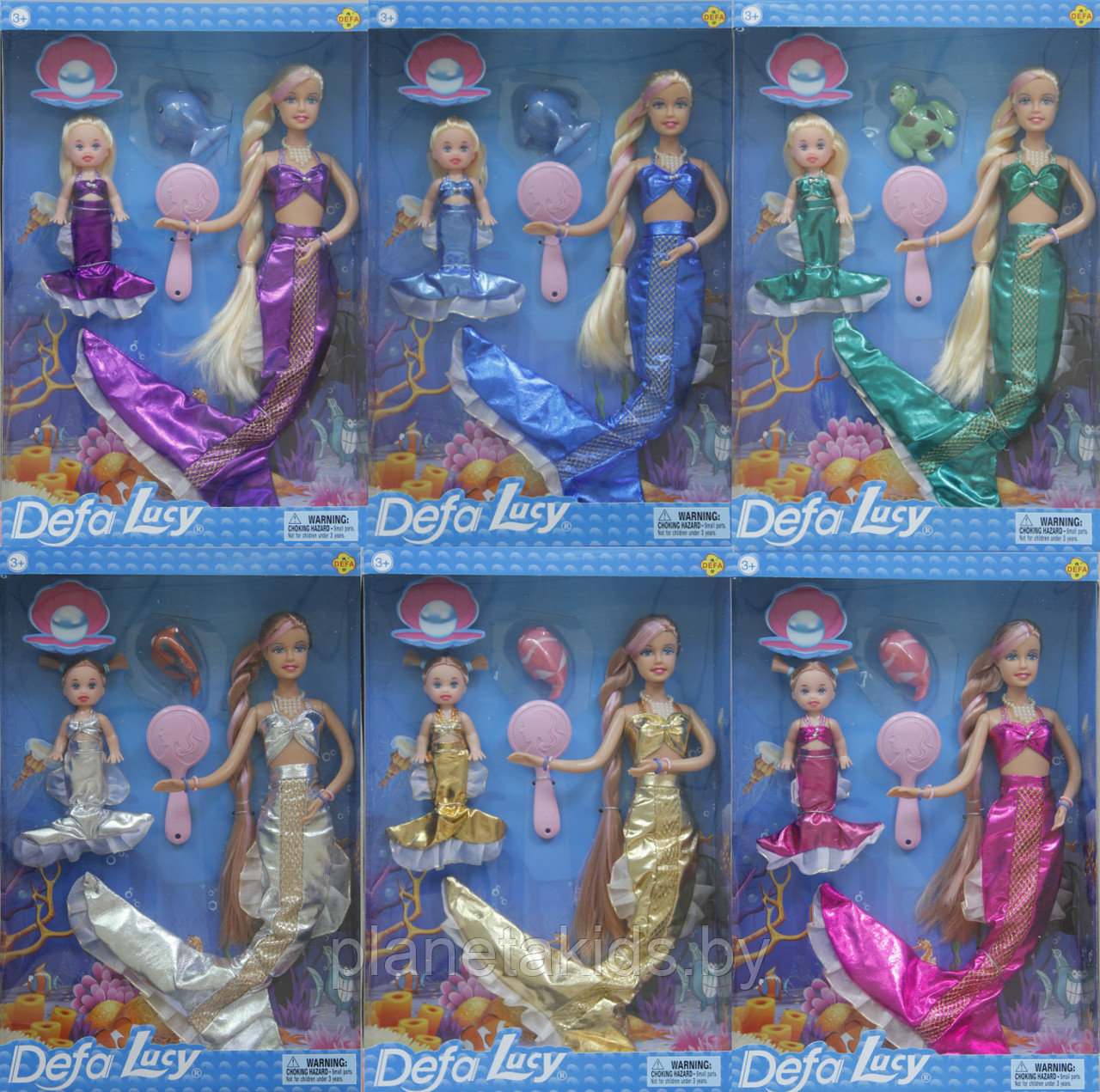 Кукла типа барби Defa Русалка с дочкой, аксессуары, 8302 - фото 2 - id-p95453644
