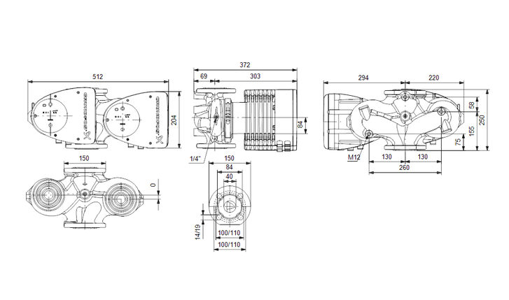 Циркуляционный насос Grundfos MAGNA1 D 40-180 F, 220 В, фото 2