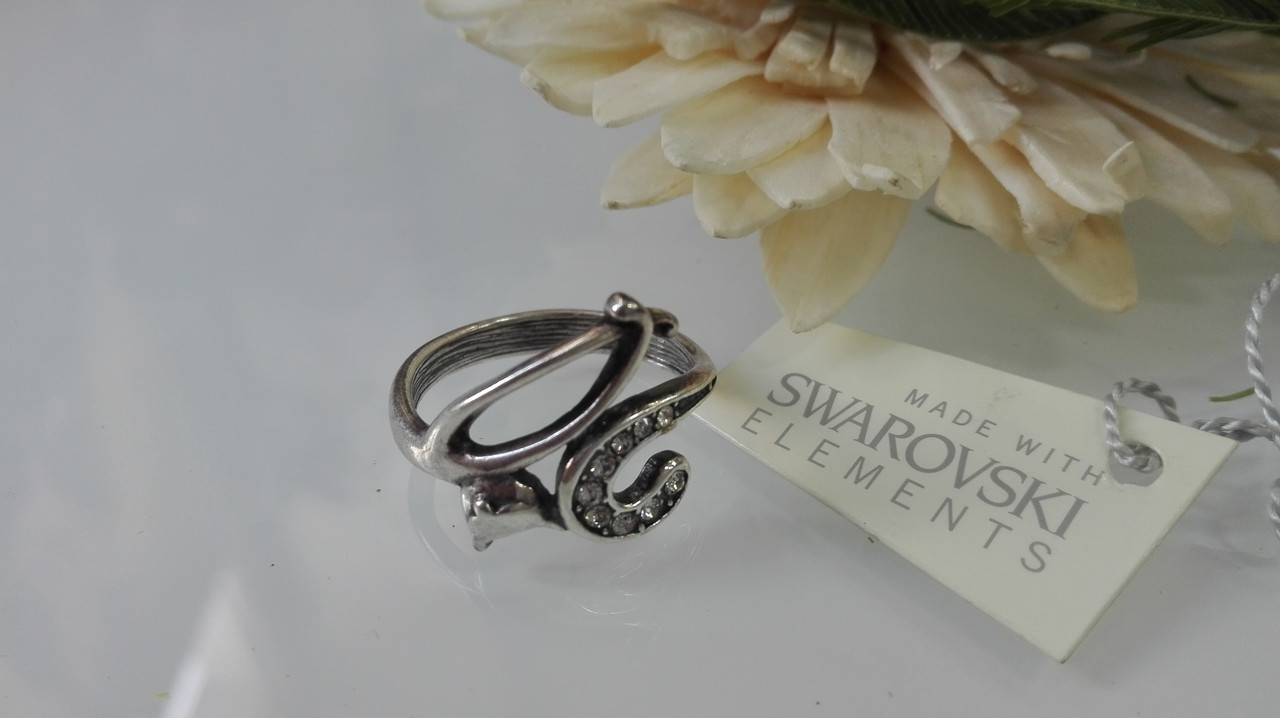 Кольцо в серебре, с кристаллами Swarovski - фото 1 - id-p95461155