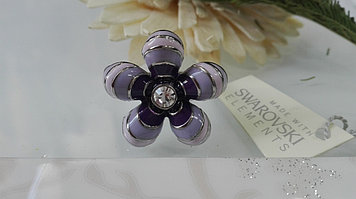  Кольцо  Цветок,  с  кристаллами Swarovski