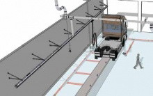 Рельсовая система для вытяжки отработавших газов, 16 метров, комплект с подвесом