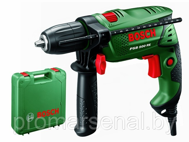 Дрель ударного действия PSB 500 RE, 500 Вт, БЗП+чем (BOSCH) - фото 1 - id-p4749067