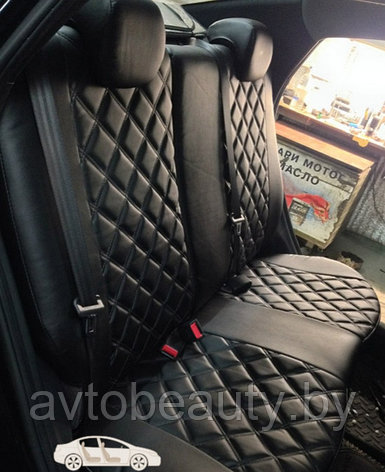 Чехлы для Opel Astra H (04-11) РОМБИК (Экокожа), фото 2