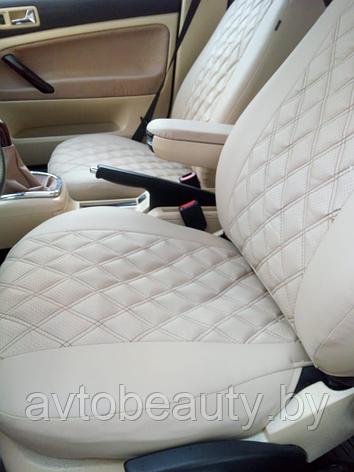 Чехлы для Toyota Avensis 2 (02-09) РОМБИК ( Экокожа), фото 2