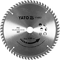 Диск пильный по ПВХ 185/20 60T "Yato" YT-60627