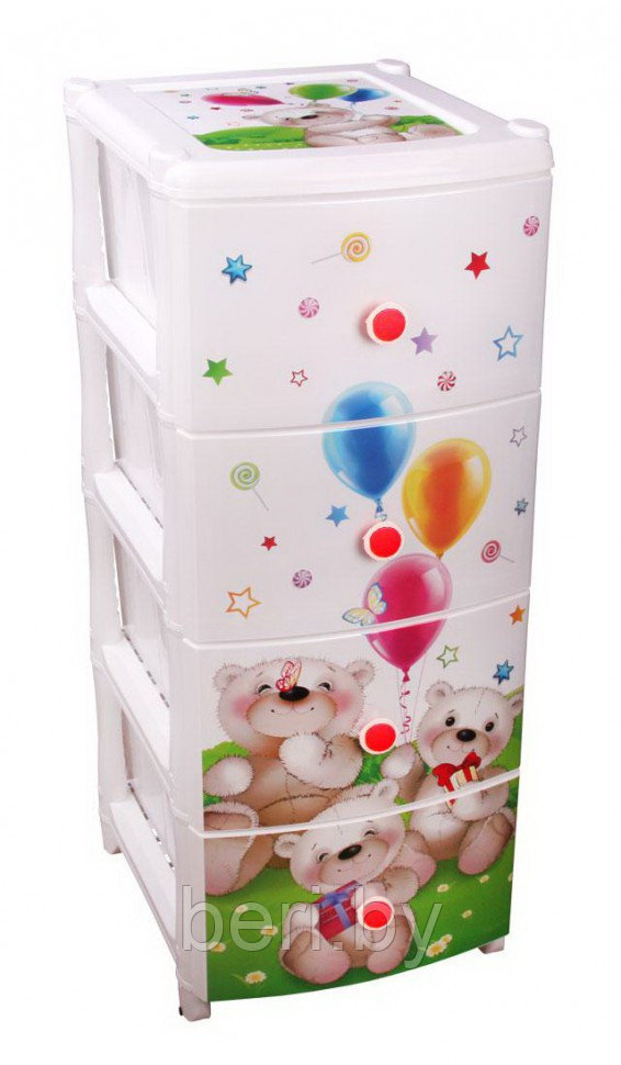 М2590 Комод детский пластиковый плетёный "Рапунцель-Дисней", 4-х секционный с декором, 83х39х36 см - фото 3 - id-p95501525