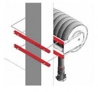 Универсальный комплект для крепления вытяжной катушки к колонне