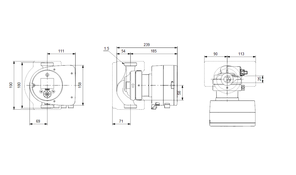 Циркуляционный насос Grundfos MAGNA3 25-80 N, 220 В - фото 2 - id-p95501964