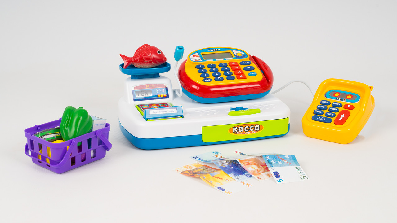 Детская игровая касса Мой Магазин Play Smart 7019, игрушечный кассовый аппарат