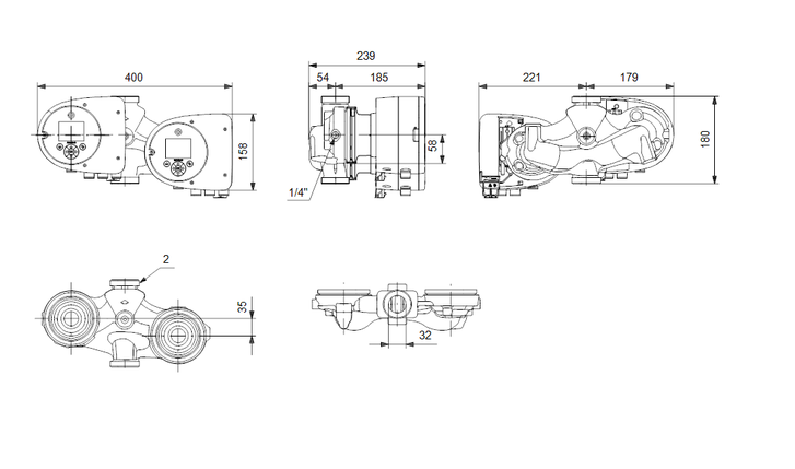 Циркуляционный насос Grundfos MAGNA3 D 32-40, 220 В, фото 2