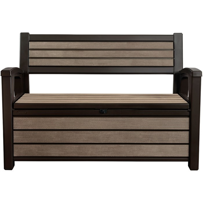 Скамья-сундук пластиковая уличная HUDSON BRUSHED BENCH, коричневый