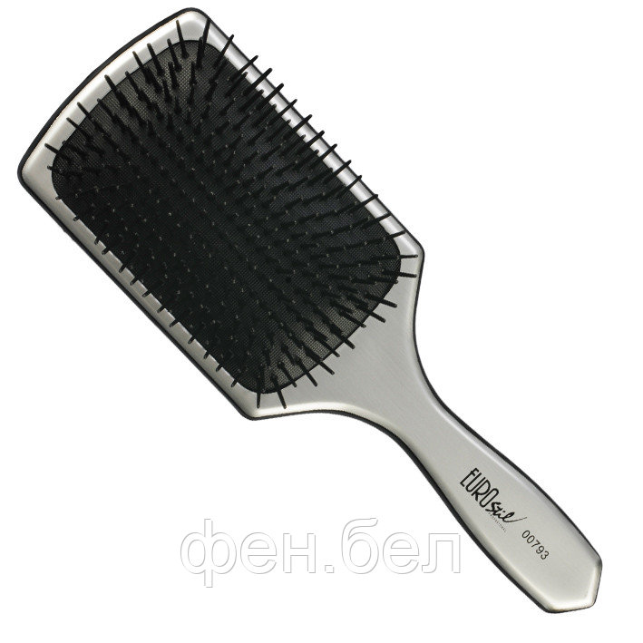Щетка массажная для волос EUROstil массажка прямоугольная серебренная - фото 1 - id-p58434474