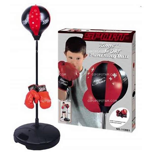 Детский игровой набор для бокса, груша на стойке и перчатки 143881 высотой 80-110 см, детская боксерская груша - фото 3 - id-p24289102