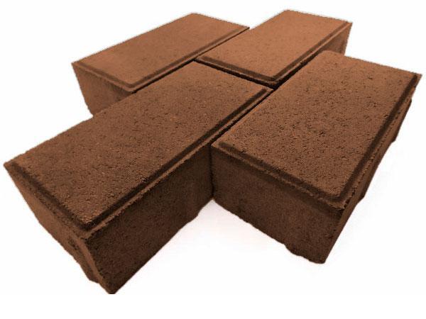 Тротуарная плитка Кирпичик 6 коричневая - фото 1 - id-p95513307