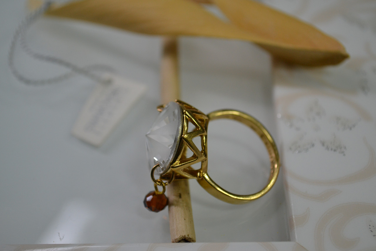 Красивый перстень с кристаллами Swarovski и подвесками - фото 2 - id-p95532725