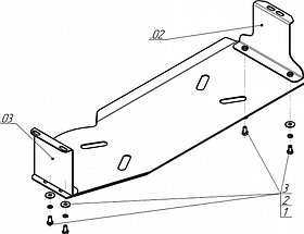 Защита топливного бака Мотодор для Mitsubishi Pajero Sport III 2016-