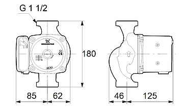 Циркуляционный насос Grundfos UPS 25-55 180, 220 В, фото 2