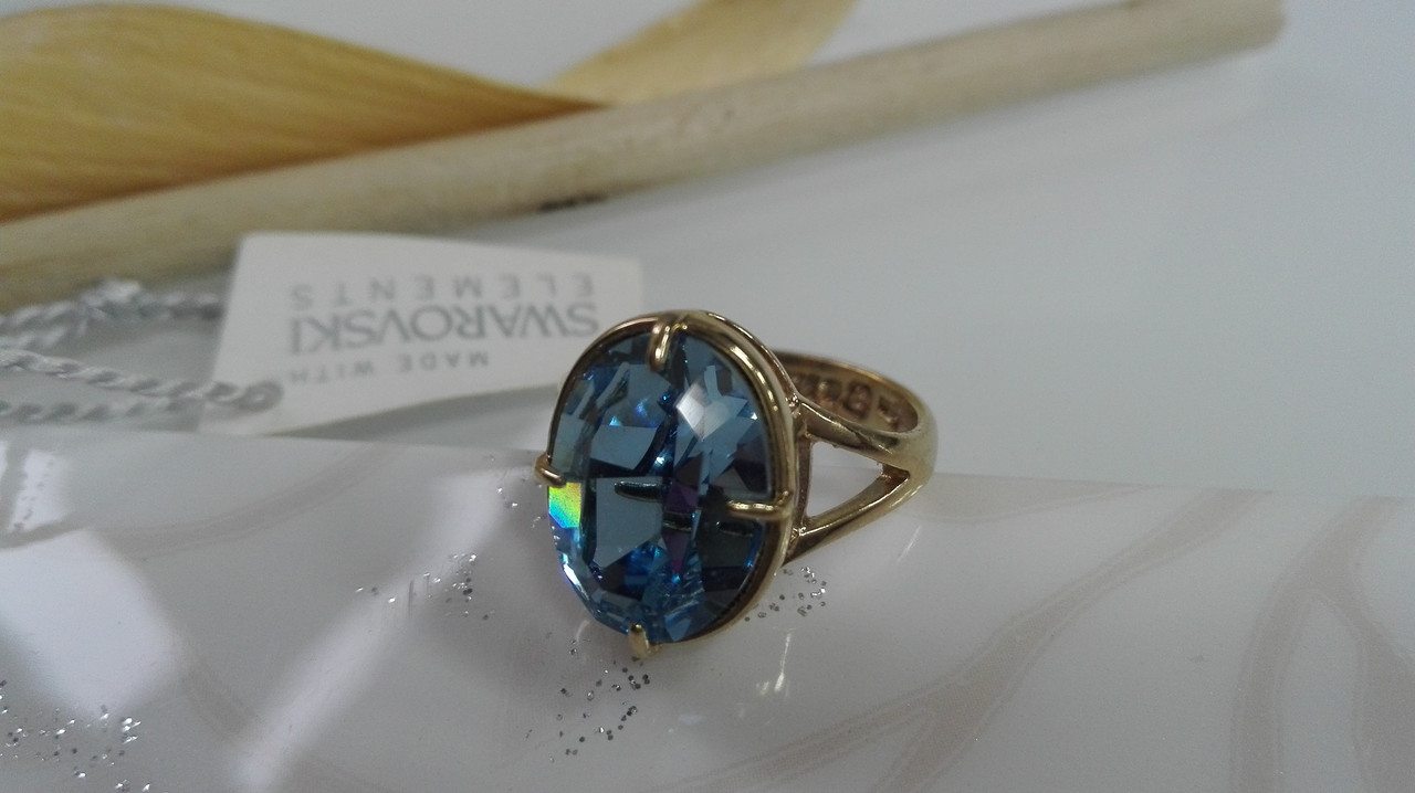 Кольцо красивое, с крупным кристаллом Swarovski - фото 1 - id-p95547843
