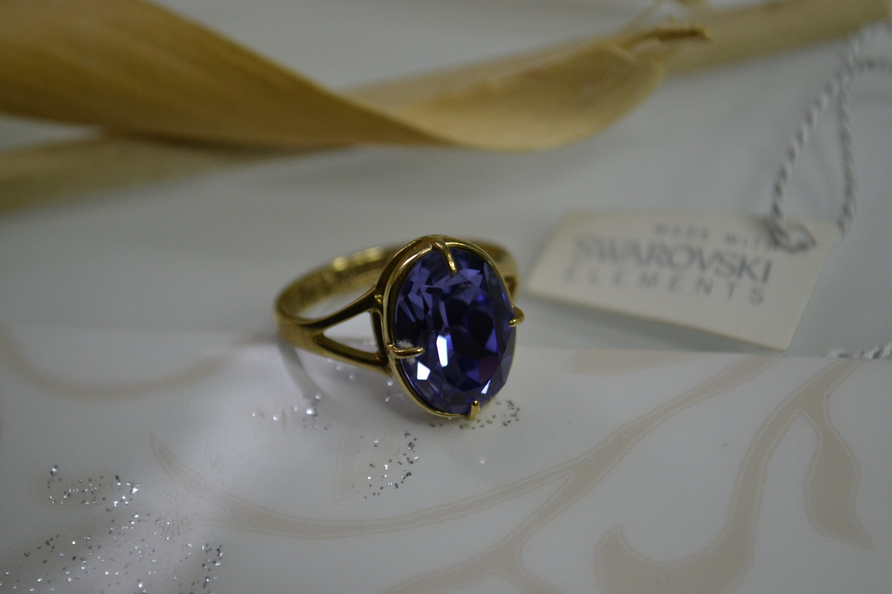 Кольцо красивое, с крупным кристаллом Swarovski - фото 2 - id-p95555157